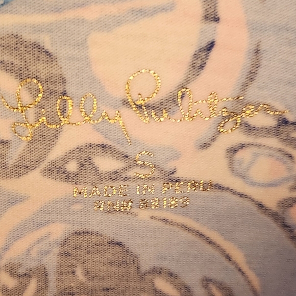 Lilly Pulitzer small Waverly top in blue and pastel pink aquatic print - Picture 3 of 5